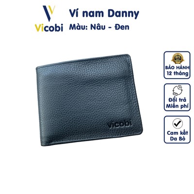 Ví nam ngang da bò Danny Vicobi N4, bóp tiền đựng được các loại giấy tờ tùy thân cũ và mới
