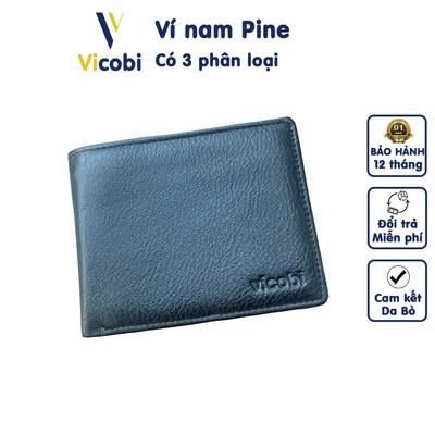 Ví nam ngang da bò Pine Vicobi N5, đựng vừa các loại giấy tờ tùy thân cũ và mới
