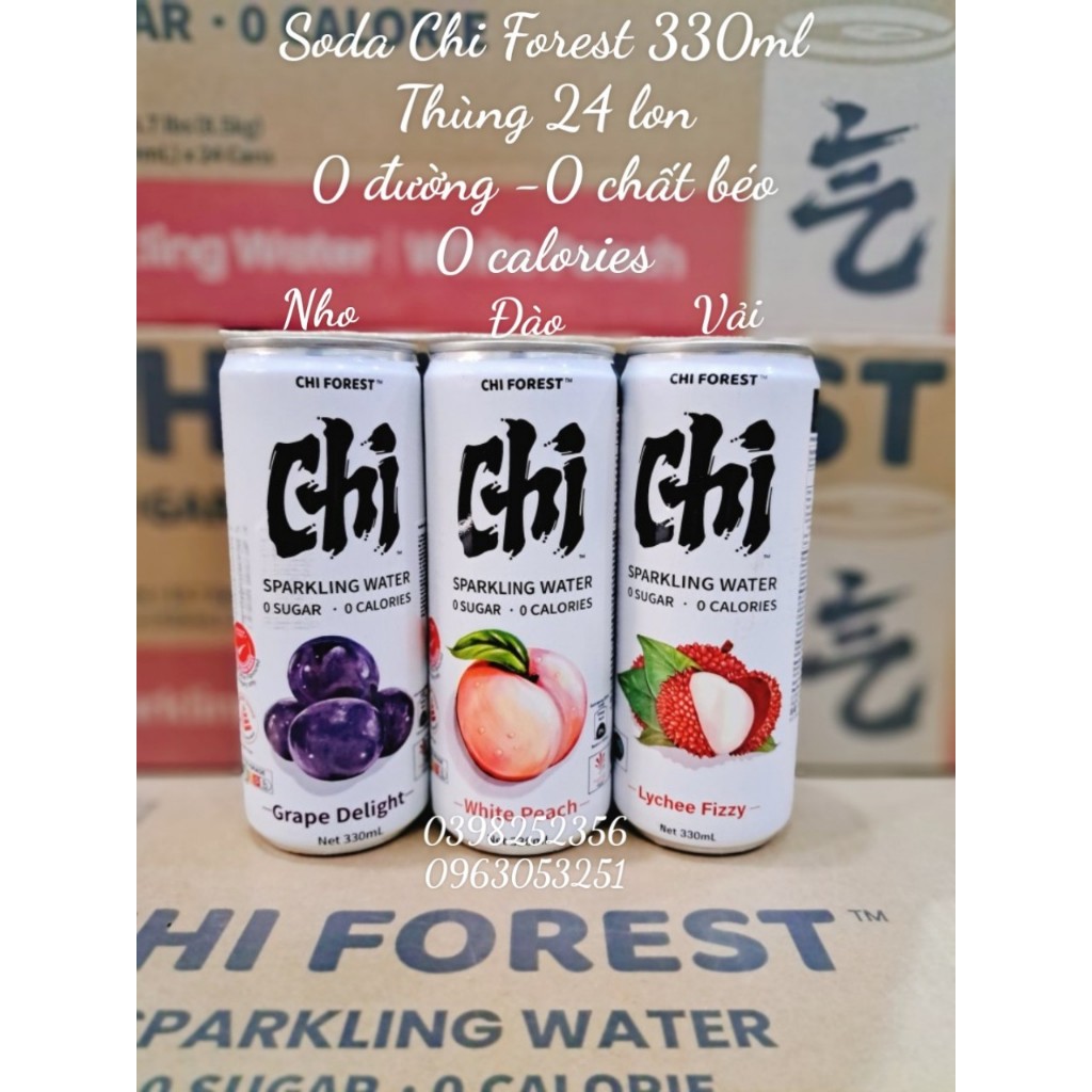 Nước Ngọt Soda KHÔNG ĐƯỜNG Genki Forest có gas 330ml 
