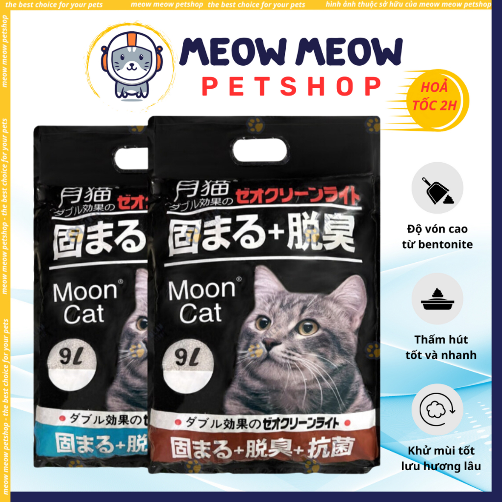 Cát mèo MOON CAT TÚI 9L. Cát mèo các loại SUNCAT, TFOR bentonite cho mèo chính hãng