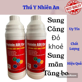 Protein ADE cao đạm giúp gà Sung, Căng, đỏ khoẻ, bung lông bật cựa, nuôi gà tơ tăng bo lớn, gà mái đẻ nhiều(1 lít đỏ)