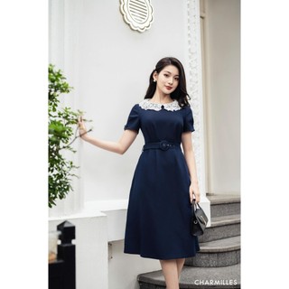 Đầm Charmilles cổ sen dáng A 24MD079XD
