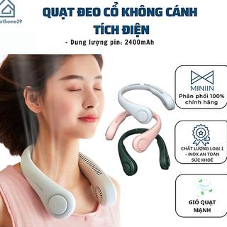 Quạt đeo cổ không cánh sạc usb tích điện tiện lợi, thời trang, dáng thể thao