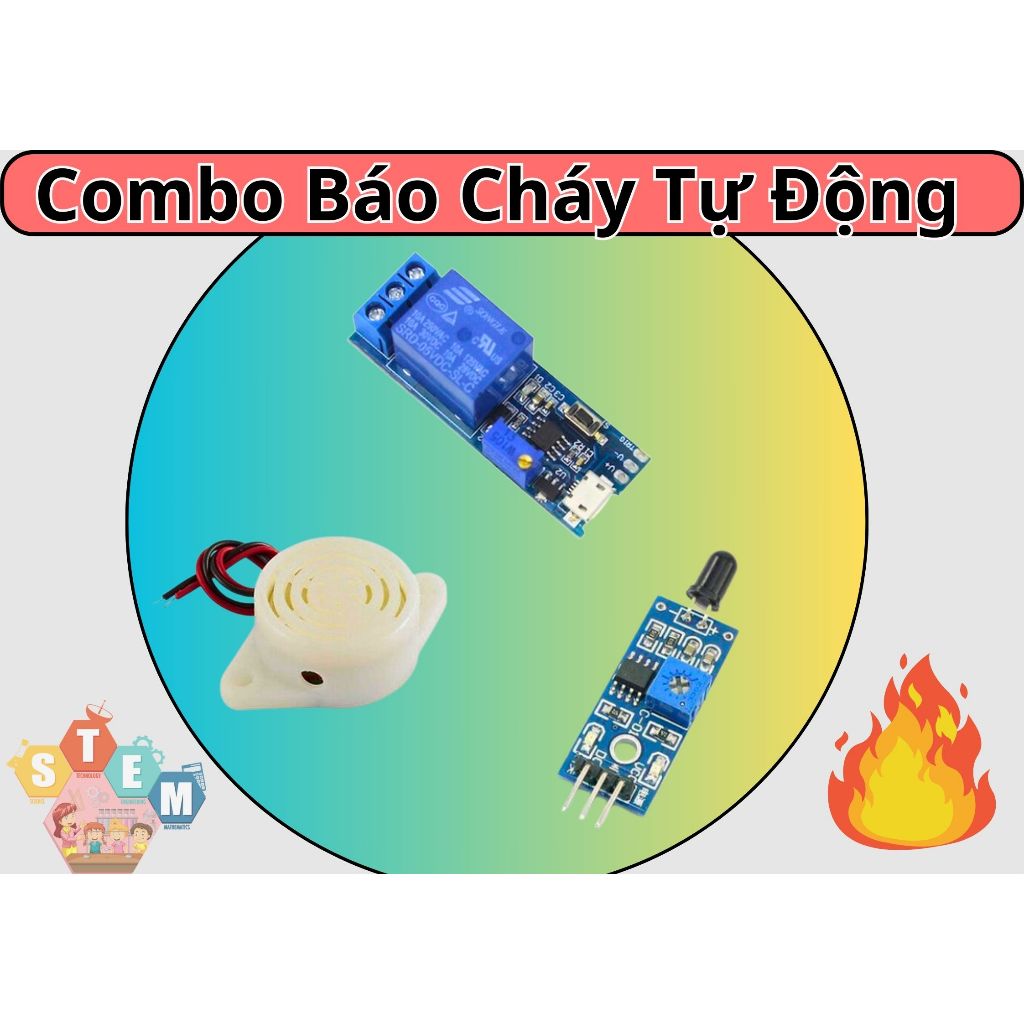 Combo mạch báo cháy sử dụng cảm biến lửa