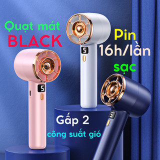 Quạt Cầm Tay Mini Nhỏ Gọn Siêu Mát Màn Hình LED 5 Tốc Độ Gió Tích Điện Pin Khủng 3000mAh Sạc Điện Êm Không Gây Tiếng Ồn