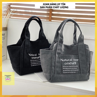 Túi tote túi vải canvas LOẠI 1 quai đeo vai size to đựng đồ quần áo đi học đi chơi du lịch đi biển