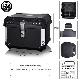 Thùng sau xe máy lớn thùng xe không hợp kim nhôm chống thấm nước có thể tháo rời thùng xe điện lớn