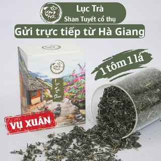 Lục trà shan tuyết cổ thụ 1 tôm 1 lá, Lục trà cổ thụ Hà Giang loại 1 tôm 1 lá hộp 100gr