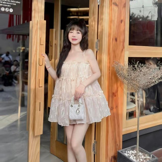  Váy hai dây babydoll 2 lớp siêu bồng bềnh