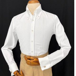 Sơ mi trắng cổ button-down lá cổ to cho nam frenchcuff shirt / tay gài cufflink nút cài khuy măng sét kiểu Pháp
