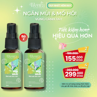 Bộ 2 Chai Xịt Khử mùi hôi nách hoa nhài, ngăn mùi hôi và mồ hôi vùng cánh tay an toàn và thân thiện The Fleura