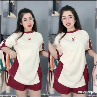   Set bộ đùi chất cotton su form rộng tay lỡ - Thỏ rap thân