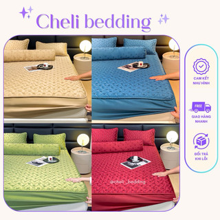 Bộ ga gối phi lụa lạnh trần bông nhập khẩu loại 1 - bộ ga lụa trần bông - set ga gối lụa cao cấp 4 món - ga lụa mát