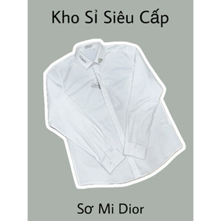 [ HOT ITEM] - Sơ Mi Dior - Áo Sơ Mi Trắng Dior Basic Hoạ Tiết Ong Đá Đính Cổ - Bản Loại 1
