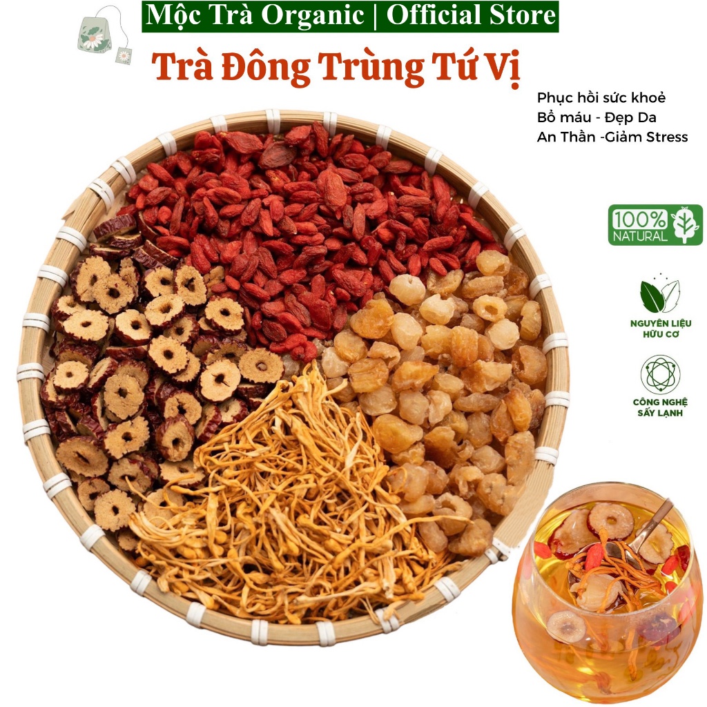 Trà Đông Trùng Hạ Thảo  Mộc Trà Organic, Giúp Tăng Cường Sinh Lý Nam, Thanh Lọc Cơ Thể, Giúp Ngủ Ngon