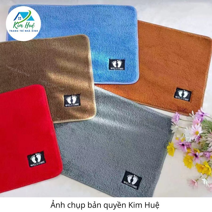 Thảm lau chân lông cừu len mềm, thảm chùi chân thấm hút nước CLM - Kim Huệ