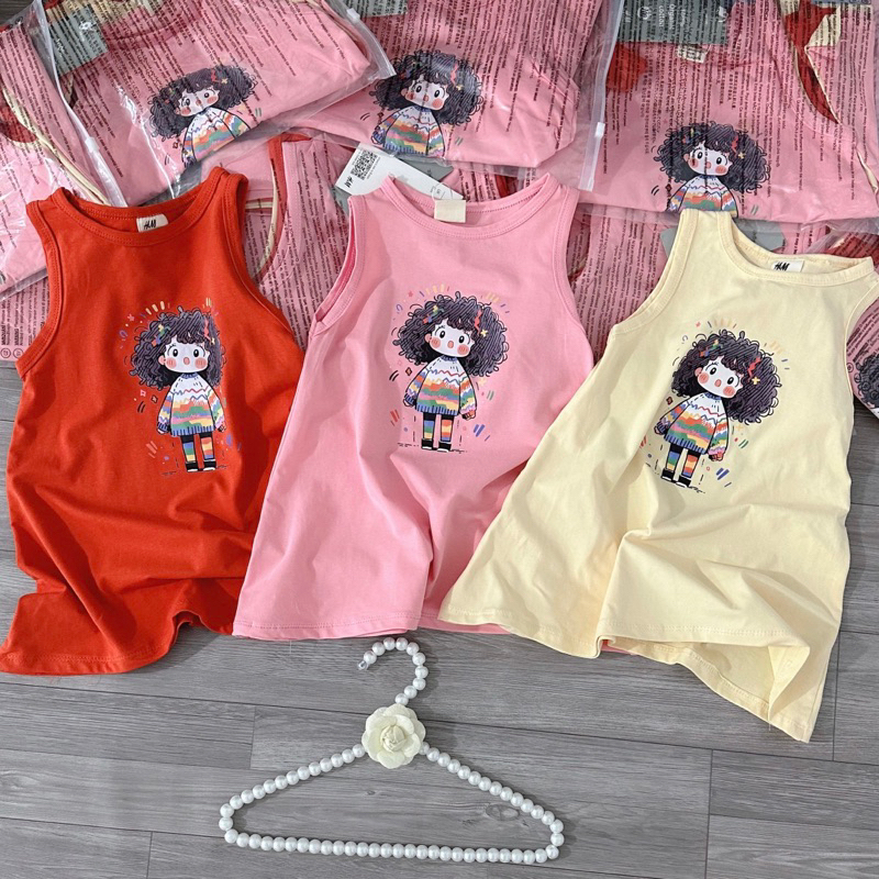 COMBO 3 VÁY COTTON SÁT NÁCH CÔ GÁI TÓC XÙ.