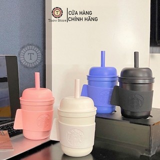 Bình giữ nhiệt Stabucks 🔥FREESHIP🔥 ly giữ nhiệt inox 304 mẫu béo lùn nắp kín chống tràn kèm ống hút
