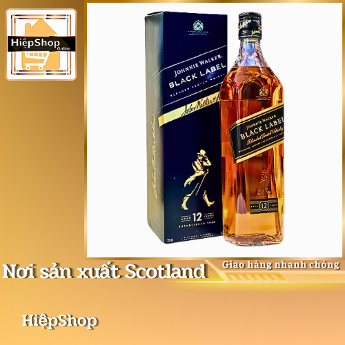 Rượu JOHNNIE WALKER BLACK LABEL 12 Scotland [ hộp + chai/750ml ]