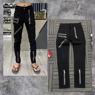 Quần dsq2 phối khoá zip dọc ống đen trơn không rách,quần jean dsq2 khoá dọc 2 ống chân bản cao cấp