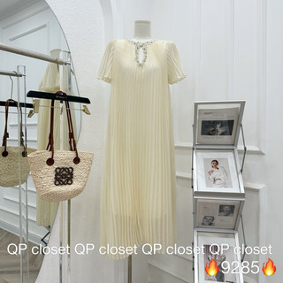 Váy tơ dập ly cổ đá 9285 Size sm
