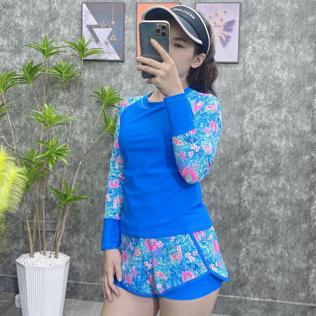 Đồ bơi nữ xuất Hàn, vải Lycra cao cấp, công nghệ Quick-Dry, ngăn UV 99%, có đệm v1, co giãn 4 chiều | BigBuy360 - bigbuy360.vn