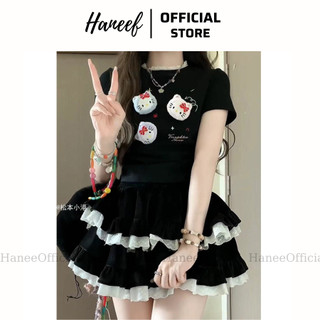 Áo croptop và chân váy xòe, set áo croptop và chân váy dáng xòe dễ thương, set váy áo nữ