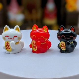 Mèo thần tài may mắn tượng trang trí tiểu cảnh