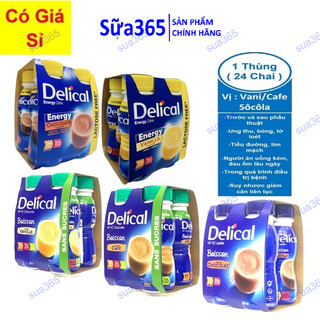 1 Thùng Sữa Delical = 24 Chai x 200ml ( Đủ vị : Vani, Cafe, Socola ) - Date Luôn Mới