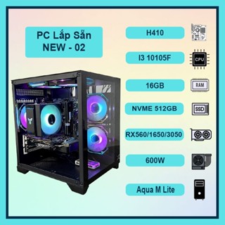 Máy Tính PC NEW-02 Core i3 10105F | Ram 16GB | VGA RX 560 / GTX 1650 / RTX 3050 Mới (BH 36T)