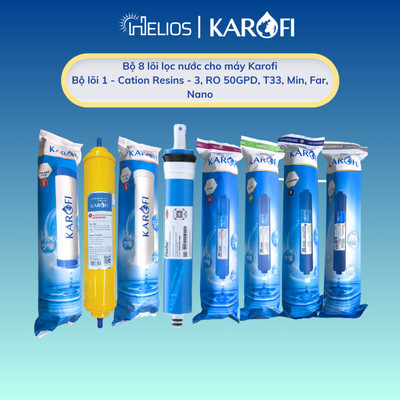 Bộ 8 lõi lọc nước Karofi chính hãng dùng cho máy lọc nước Karofi 8 cấp (12CationT333 RO50 5678)