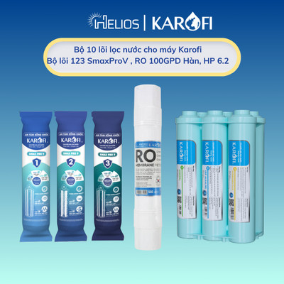 Bộ 10 Lõi Lọc Nước Karofi Chính Hãng - 123 SmaxPro V, RO100HR, HP6.2