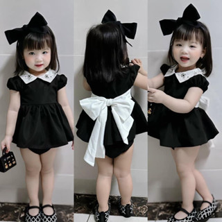 [FORM NHỎ_ẢNH THẬT 100%] SET ÁO KÈM CHIP MÀU ĐEN CỔ SEN ĐÍNH ĐÁ CHO BÉ GÁI SIÊU XINH