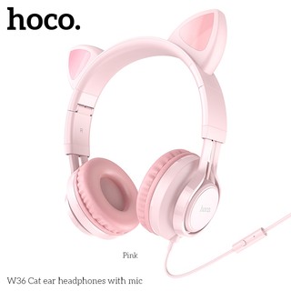 Tai nghe chụp tai Hoco W36 hỗ trợ mic nghe gọi, đàm thoại, kết nối jack 3.5mm, mút đệm êm, dây dài 1.2m