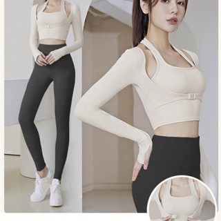 [Có Mút Đệm] Bộ tập gym yoga nữ tay dài ôm body | Đồ tập yoga nữ bộ đồ tập, quần legging, áo tập gym nữ dài tay SẺT21