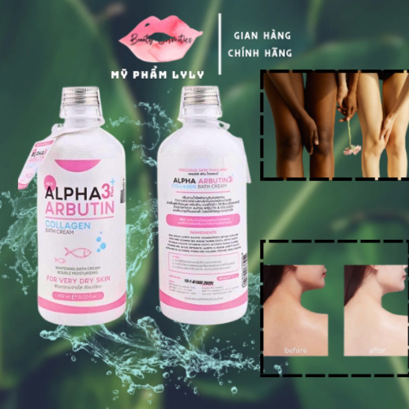 [Chính Hãng] Sữa Tắm Trắng Da Dưỡng Ẩm Alpha Arbutin 350ml - Kem tắm dưỡng trắng da Alpha Arbutin Th