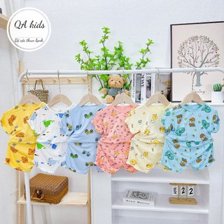 Bộ cộc tay thun lạnh họa tiết minky moon cho bé trai bé gái