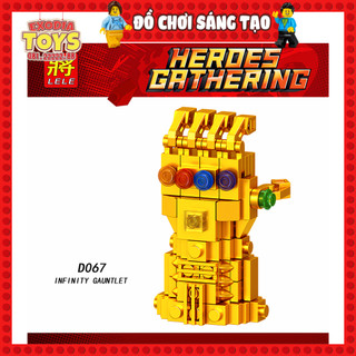 [CÓ HƯỚNG DẪN] Xếp hình Marvel Avengers Găng tay vô cực và 6 viên đá của Thanos - Đồ Chơi Lắp Ghép Sáng Tạo - LELE D067