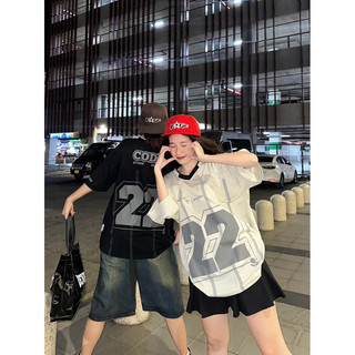 Áo thun bóng đá local brand Codes studio tay lỡ cổ tim thể thao from rộng dáng jersey cặp đôi in hình số 22