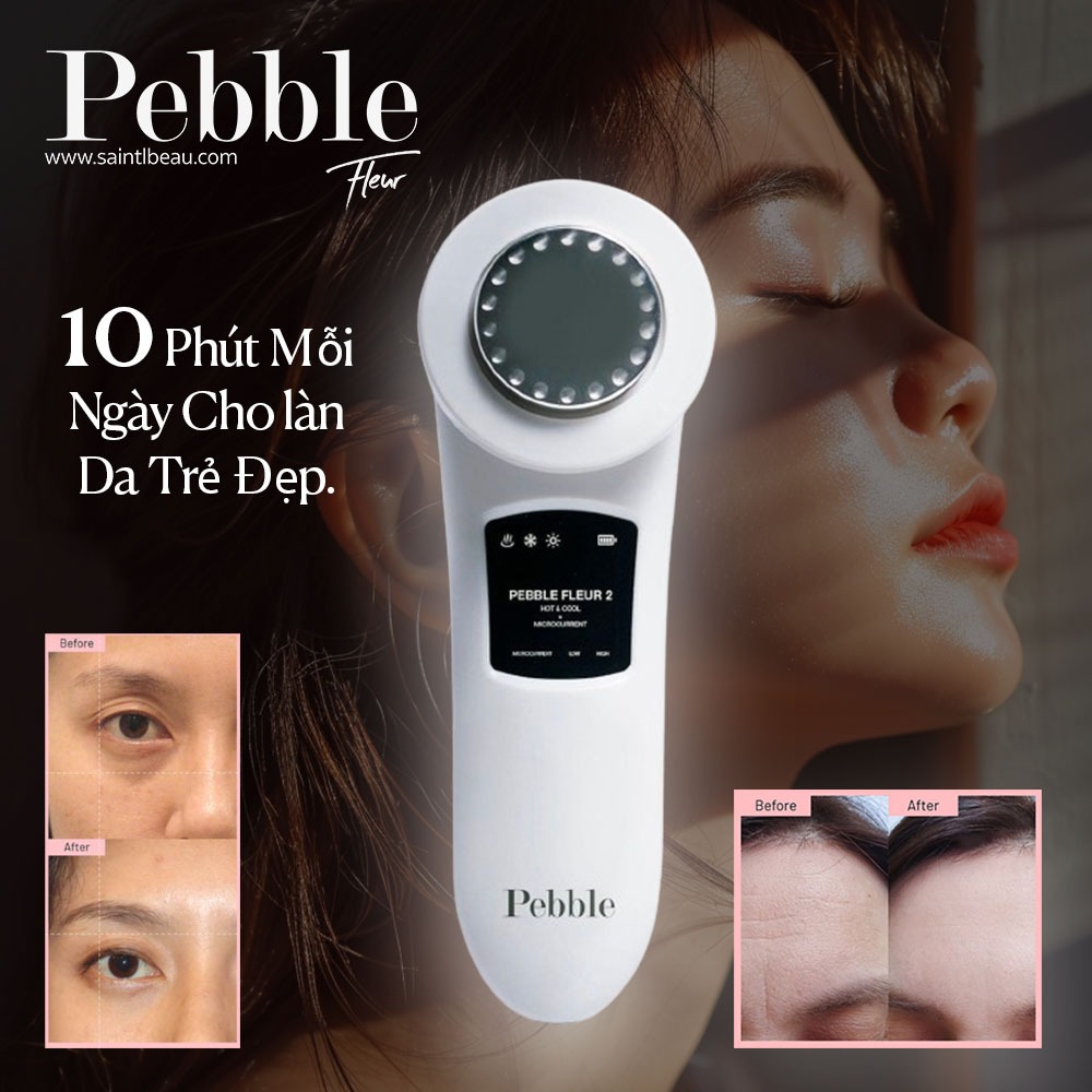 Pebble™ Fleur 2 RF + Hot & Cold, Chống Lão Hoá, Đẩy Tinh Chất + Chăm Sóc Da