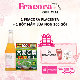 Bột mầm lúa non hữu cơ nguyên chất YUWA Nhật Bản & nước Collagen Fracora 480ml | Combo Tươi Trẻ