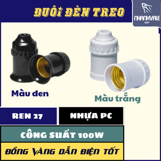 Đuôi đèn E27 (ren 27mm) NINA lõi bằng đồng vàng dẫn điện tốt