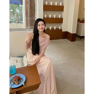 Set áo lệch vai + chân váy xoè lụa Charmanie Eclipse Clothing