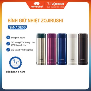 Bình giữ nhiệt nóng-lạnh Zojirushi 500ml SM-AGE50, sản xuất tại Thái Lan, bảo hành giữ nhiệt 1 năm | Hàng chính hãng