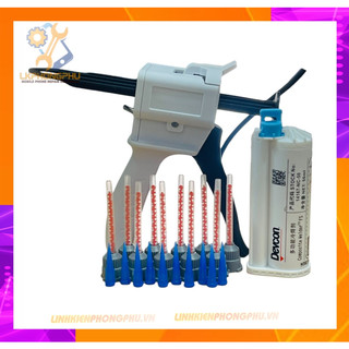Combo keo 2 tp + súng bắn keo + 10 đầu trộn keo