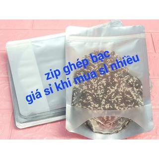 Túi zip ghép bạc , mặt trong mặt bạc