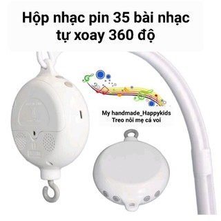 KÈM SẴN PIN Hộp nhạc pin 35 bài có thể chỉnh to nhỏ âm lượng treo nôi cho bé