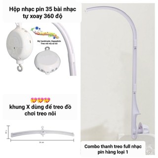 KÈM SẴN PIN Bộ thanh J và khung X kèm hộp nhạc chạy pin 35 bài hát HÀNG LOẠI 1 treo nôi cho bé