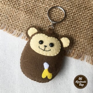 Móc khóa vải nỉ handmade khỉ con