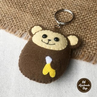 Móc khóa vải nỉ handmade khỉ con